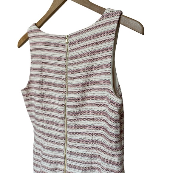 LOFT Women's Size 4 Woven Textured Stripe Sheath Dress w/ Pockets Multicolor - Picture 8 of 10